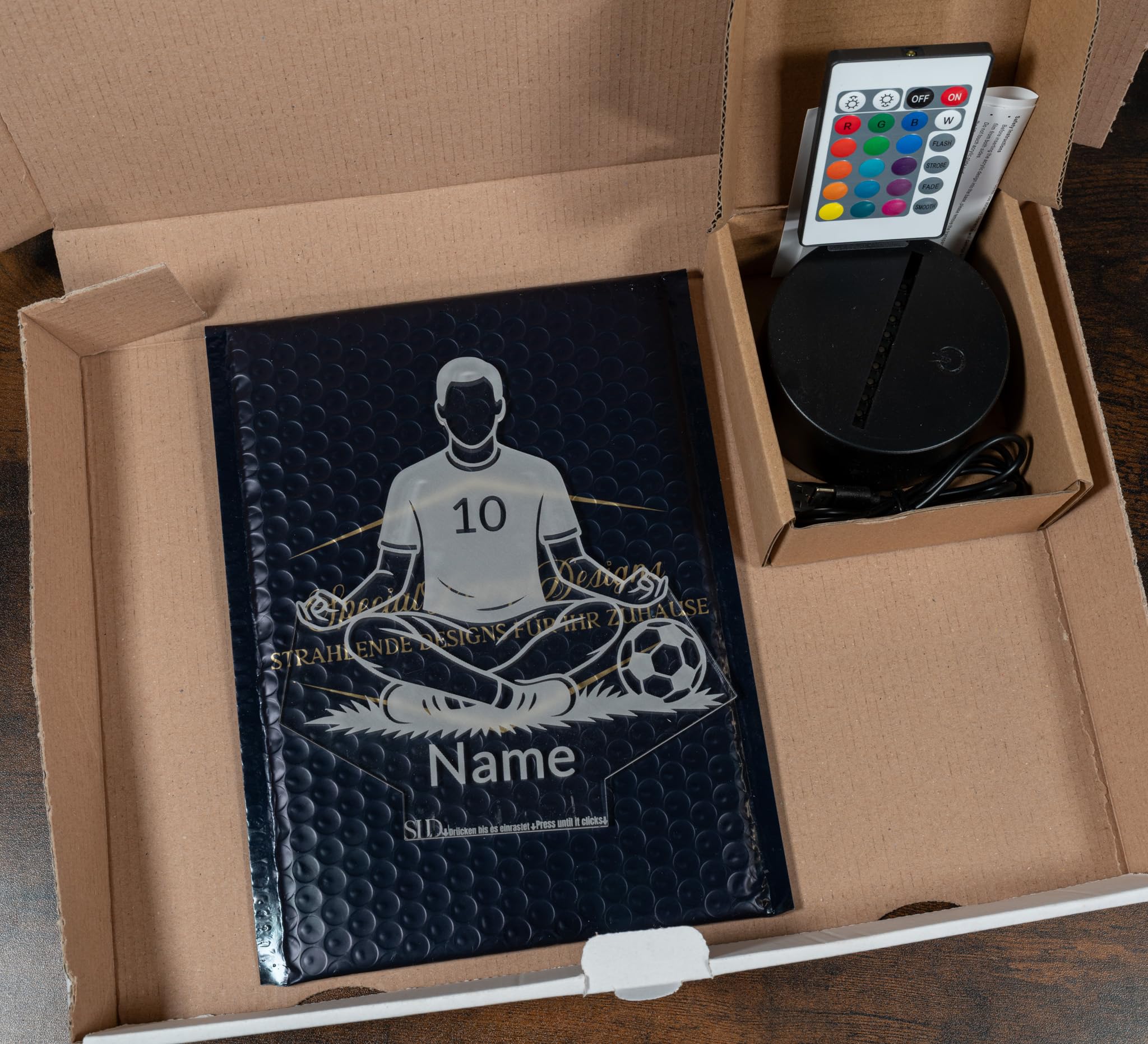 Lampada da calcio personalizzata, luce notturna a LED con nome e numero di maglia, regalo per la cameretta dei bambini, yoga, per ragazzi e appassionati di calcio