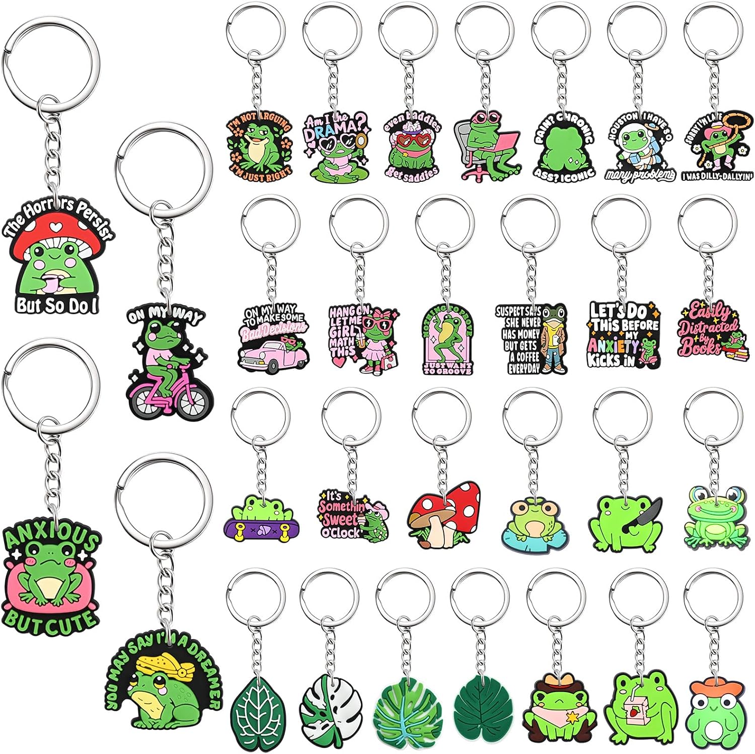 Keychains Bulk DIY Cute Keychain Charms Backpack Charms for Girls Backpack Keychains PVC Key Ring Party gifts
