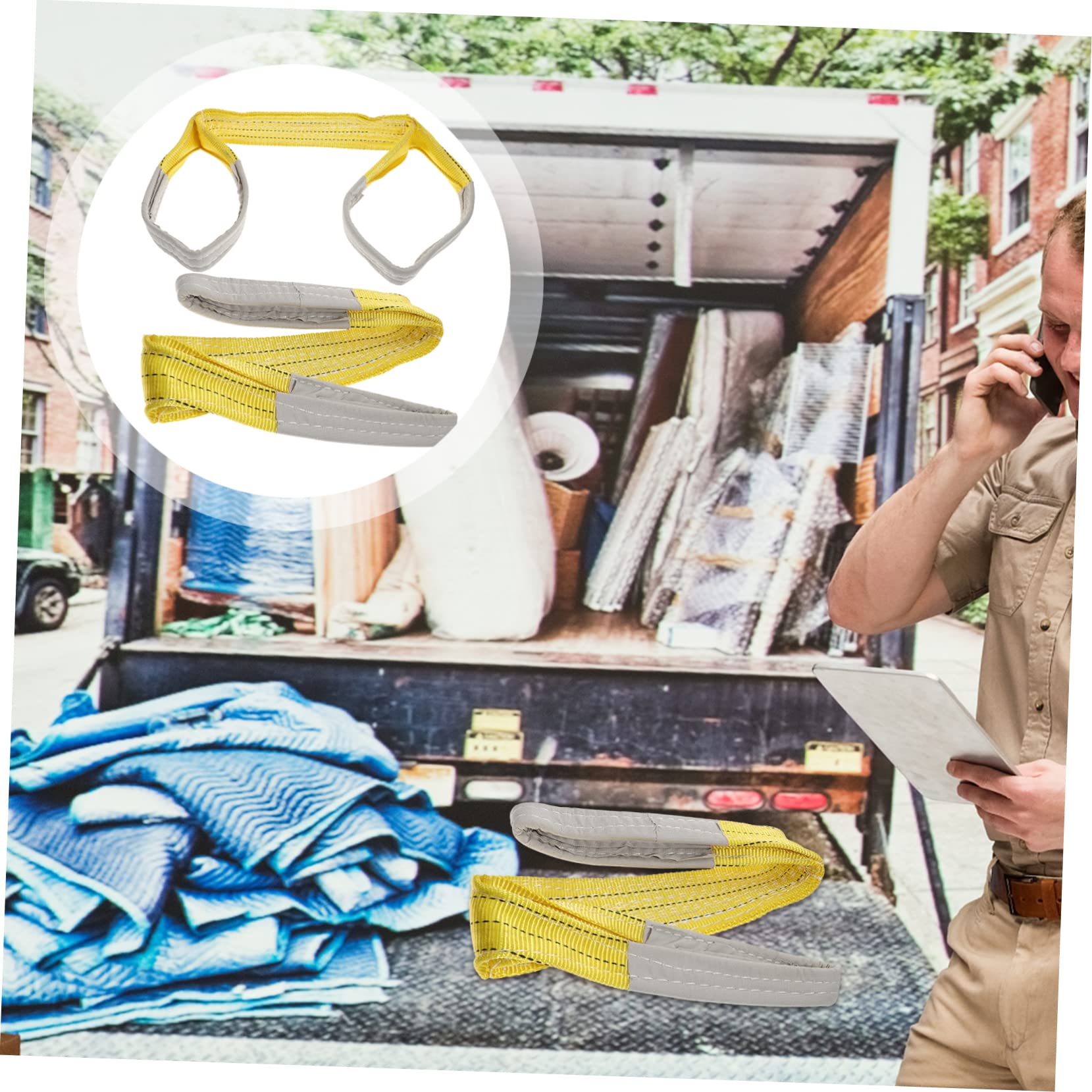 2st Hebegurt Rigging-Riemen Webschlinge Hebeschlingen-gurtbänder Hebeschlingen Für Geräte Schwerlast-straload-hebeschlinge Für Winden Schwere Polyester Yellow