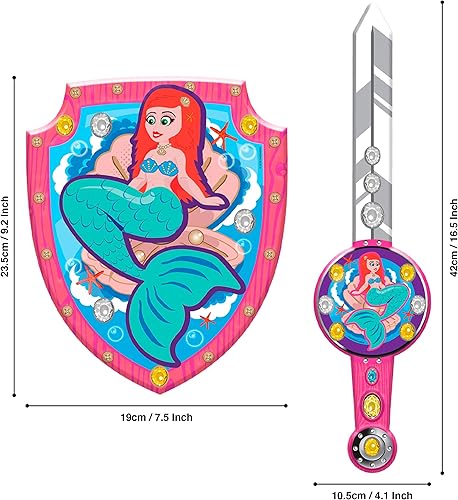 Miniatura 3 de Sirena de Deluxebase. Espada y escudo de juguete de espuma de sirena. Juego de disfraces de sirena con espada de espuma EVA para niños. Gran regalo