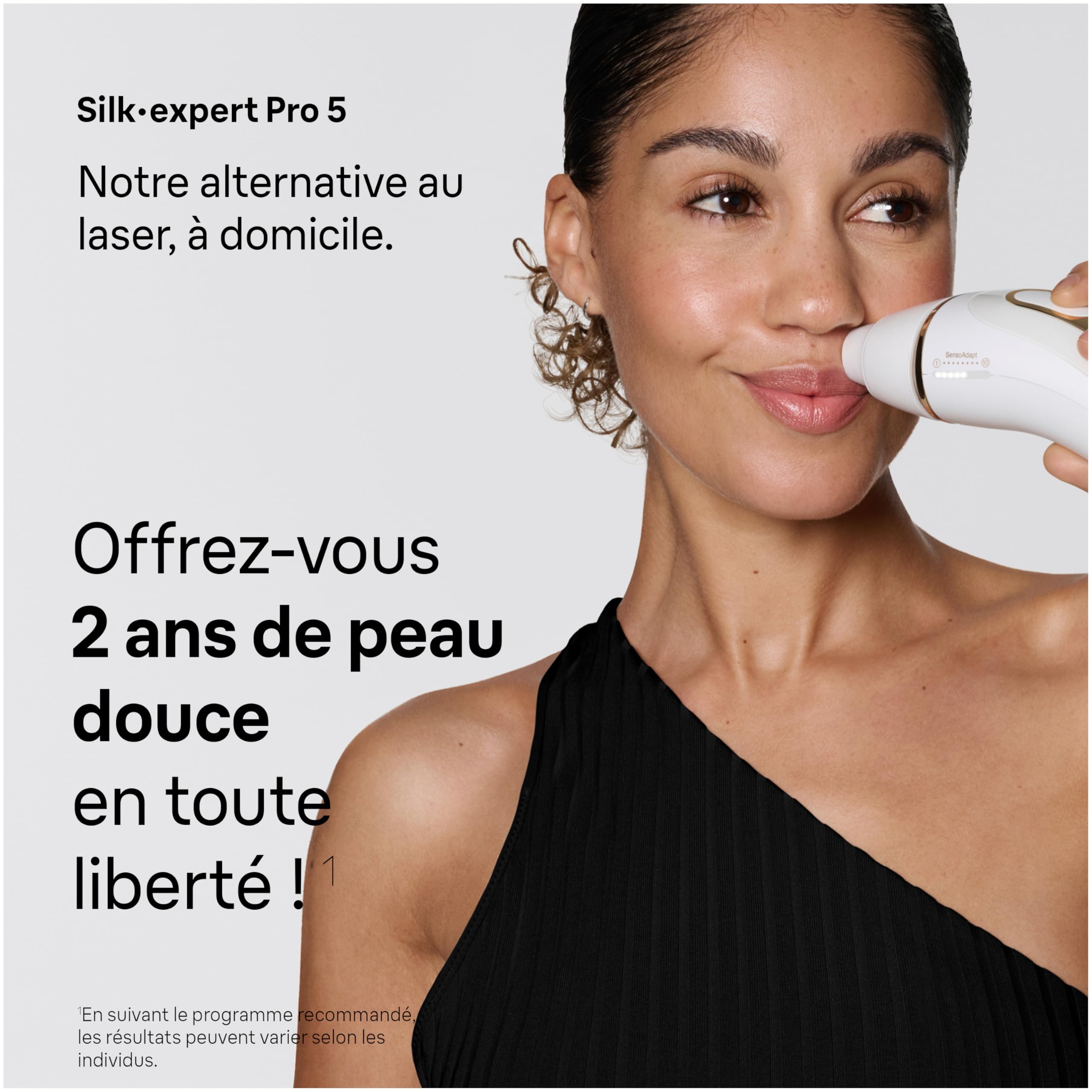 Braun Epilateur Lumiere Pulsee Silk·expert Pro 5 PL5442, Blanc et Or – Alternative au Laser à Domicile, Filaire, avec Pochette, Rasoir Gillette Venus, 4 Têtes