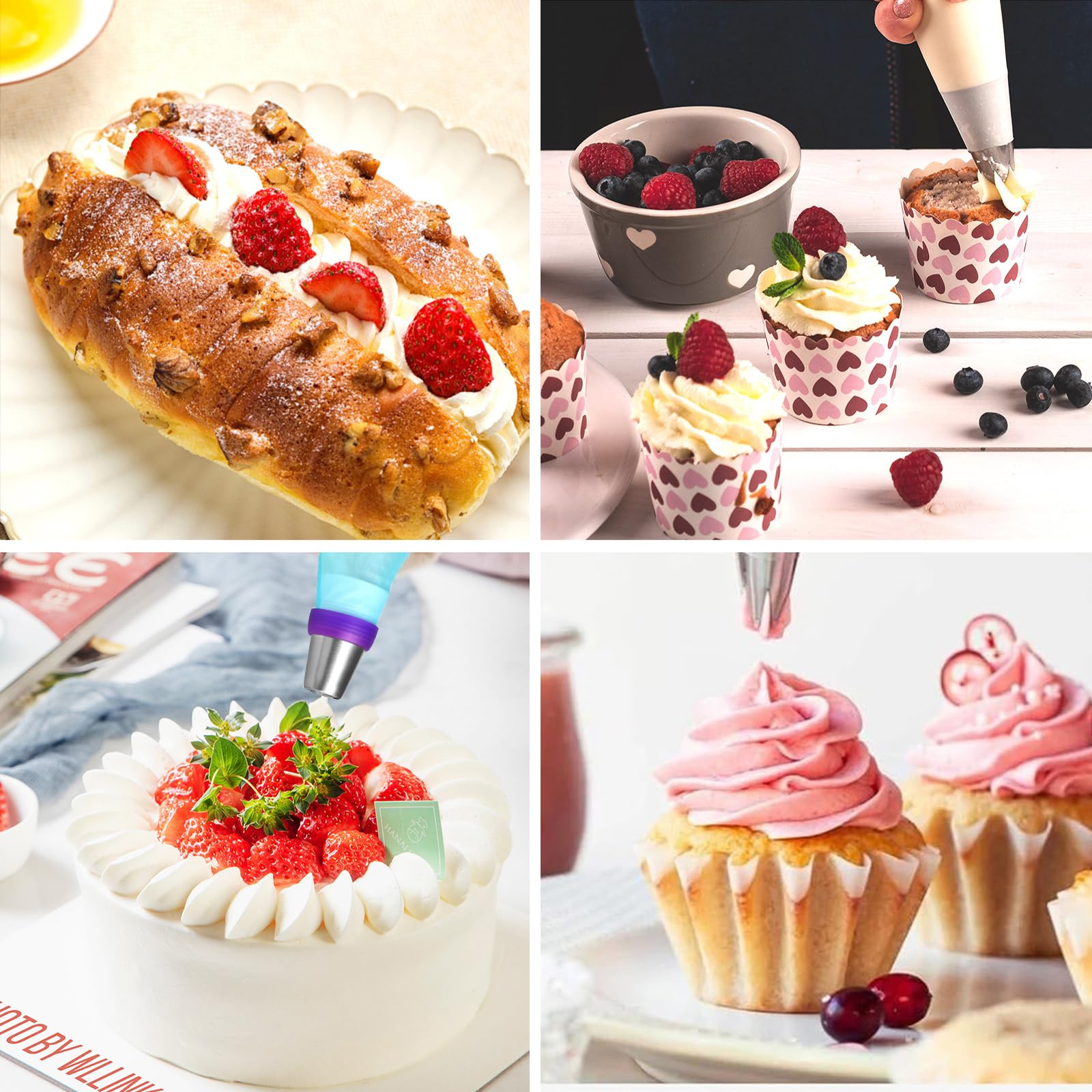 47 Decorazione Torte Russi Set - Punte Sac a Poche - Set di Punte per Tubazioni Russe - Kit per Torte - Set di Punte per Tubazioni Russe con Beccucci e Sacchetti Usa e Getta