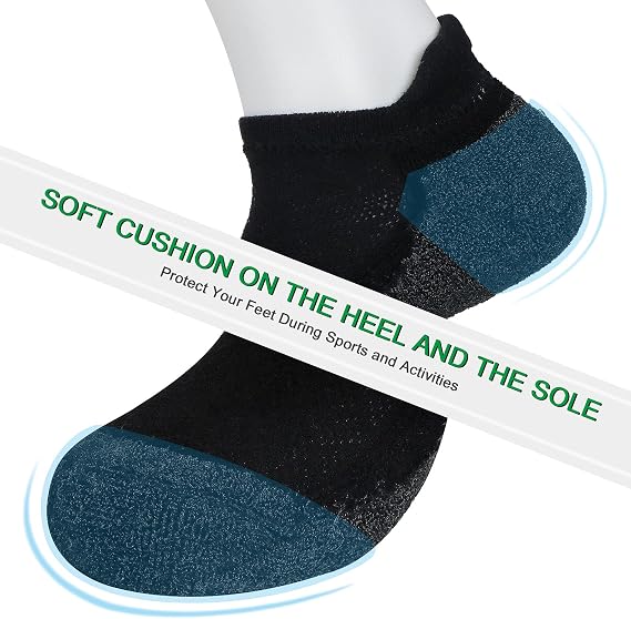 Abida Cotton Low Cut Ankle Socks Breathable No Show Casual Athletic Socks 2 Packs Multi-Color for Men and Women
