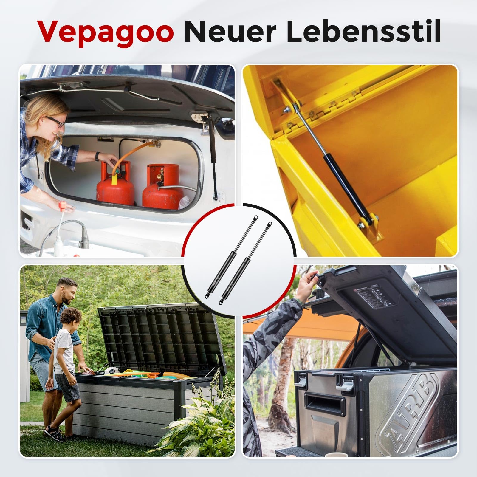 Molle A Gas 500mm 700N Per Letti, Portelli E Cassoni - Set Da 2 Pezzi Con Teste A Occhiello M8 - Foto 11