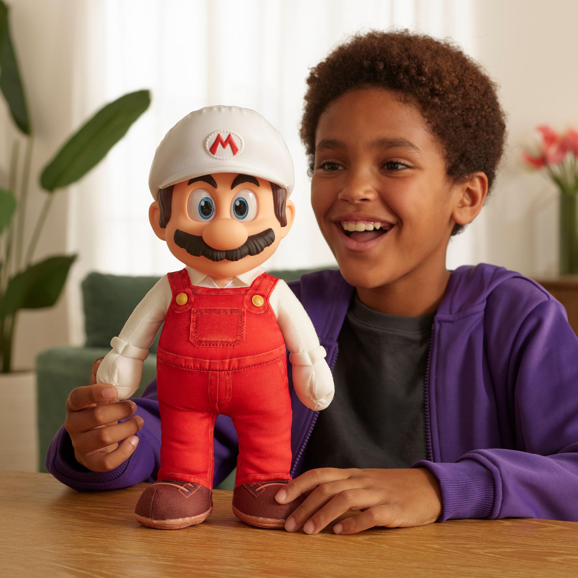 „Super Mario Galaxy“-Film: Bewegliches „Fire Mario“-Plüschtier, 35 cm, offiziell lizenziert von Jakks Pacific, Stofftier mit beweglichem Kopf, Nintendo-Sammlerstück, ab 3 Jahren - 3