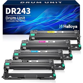 DR-243CL Drum Unit Compatible with Brother DR243CL 4 Pack 18000 Pages Compatible with MFC-L3750CDW L3770CDW L3710CW L3730CDN DCP-L3550CDW L3510CDW L3517CDW HL-L3210CW L3230CDW L3270CDW4-Pack