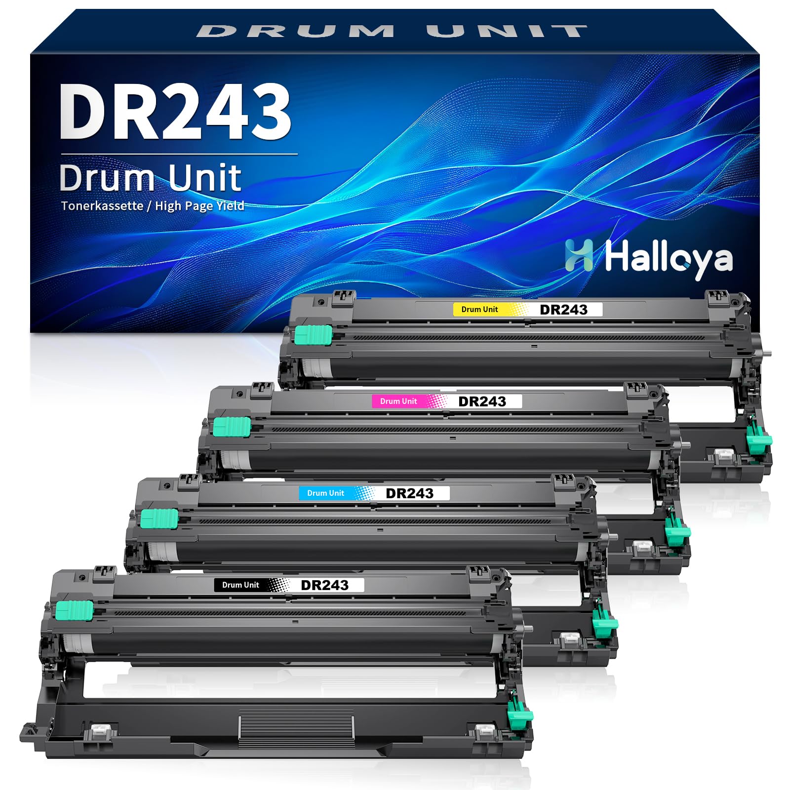 Halloya DR-243CL DR243CL DR 243CL DR243 Tamburo Compatibile per Brother DCP-L3510CDW DCP-L3517CDW DCPL3550CDW MFC-L3710CW MFC-L3730CDN MFC-L3750CDW MFC-L3770CDW HL-L3210CW(BK C M Y)