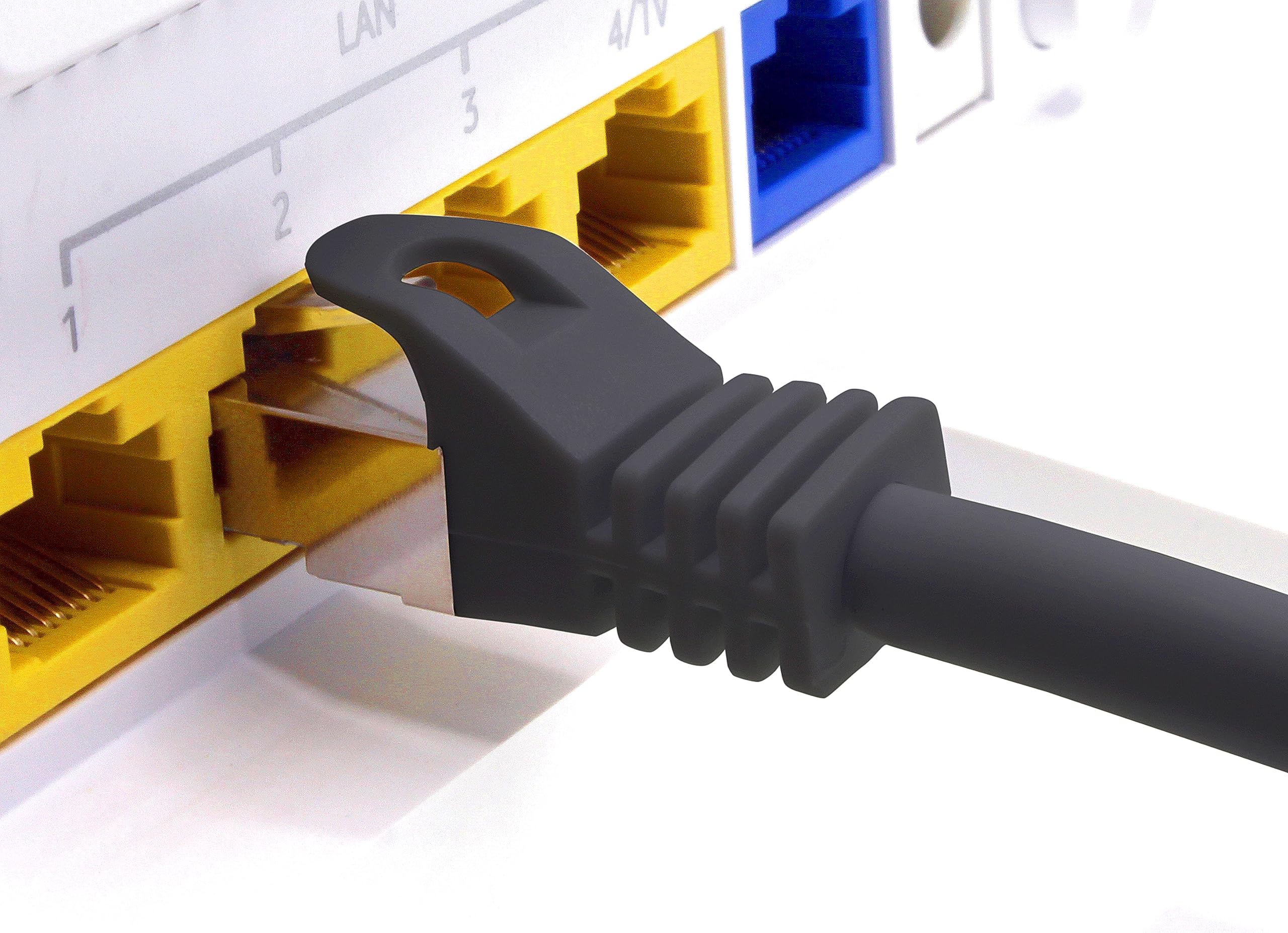 10 cavi di rete CAT.7, 1,5 m, colore nero, S-FTP LSZH PIMF 10 GB s RJ45 maschio Cat6a