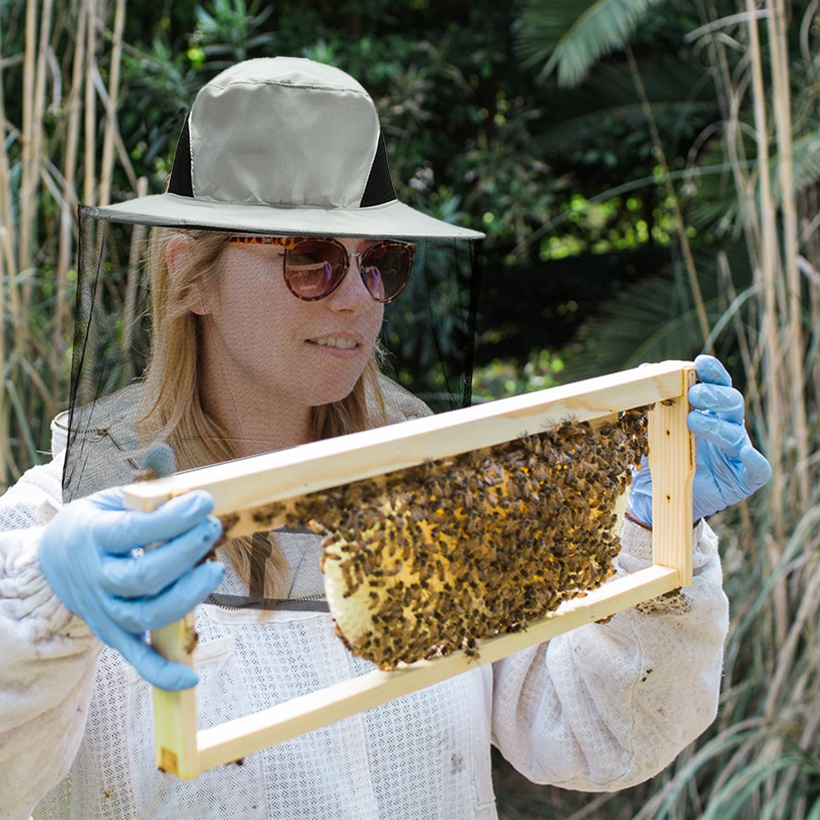 Cappello Con Velo Antizanzare - Pieghevole Per Campeggio, Pesca E Giardinaggio | Verde Mimetico | Rete Traspirante