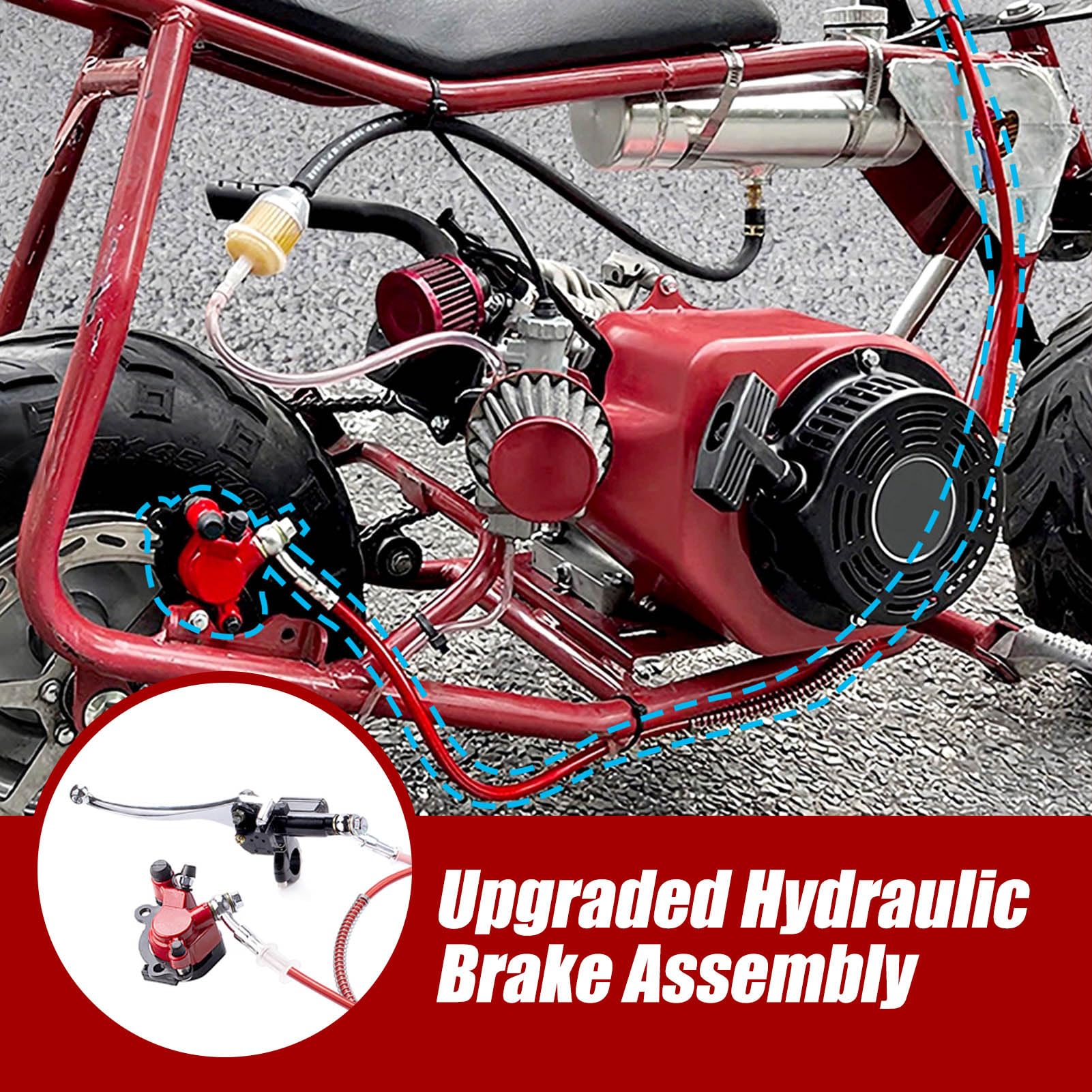 Mini Bike Frame Mini Bike Hydraulic Brake Kit Fits Baja DB30