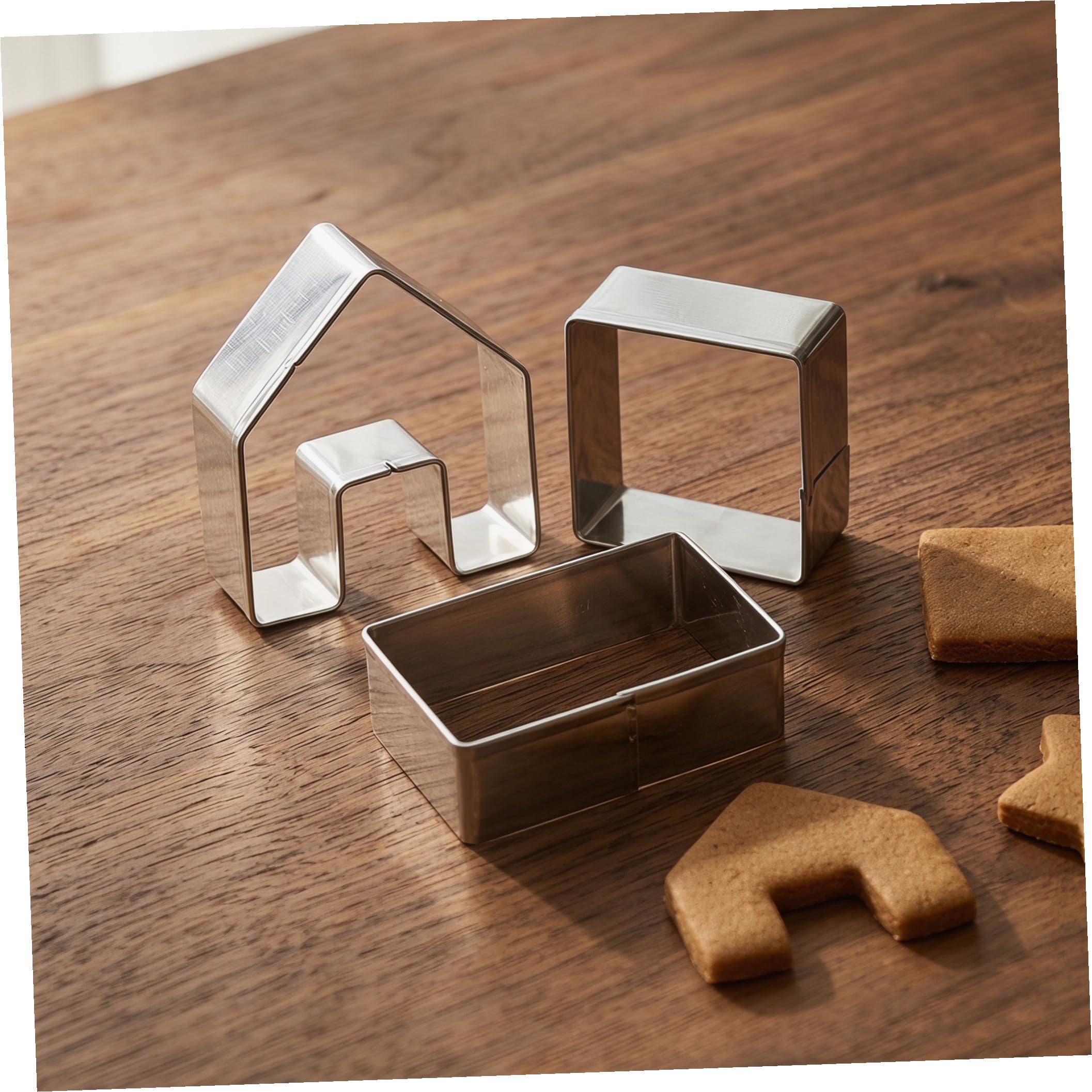 5 Juegos Cortadores de Galletas Navideñas de Acero Inoxidable Moldes DIY para Casa de Jengibre Adecuados para Fiestas de Navidad y Decoración de Pasteles