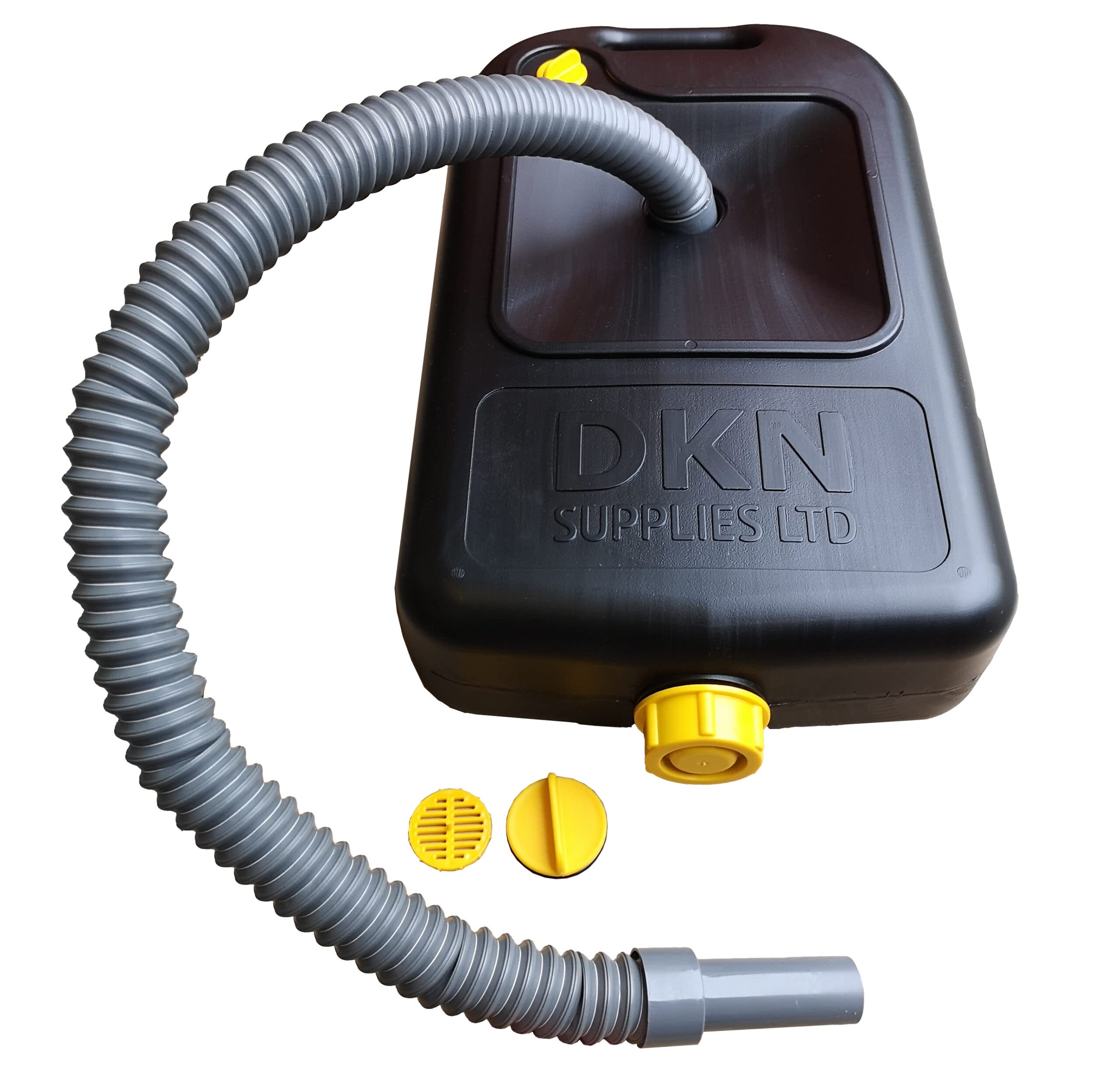 DKN LEISURE 10L Black Waste Water Container with Flexible Hose for Campervans RV