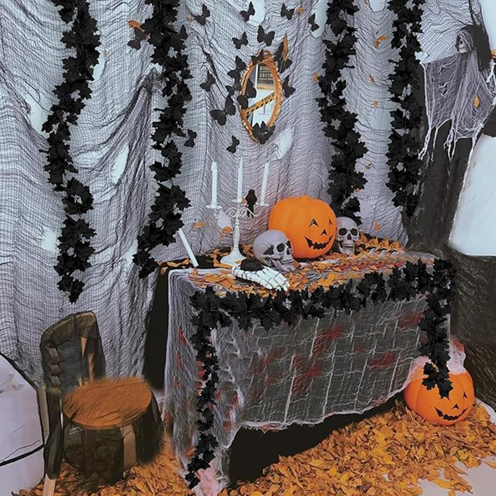 ro?liny Halloween, sztuczna jesienna, 2 sztuki, dekoracja domu, drzwi, do biura, stó?, do ogrodu, imprez?, kuchni?