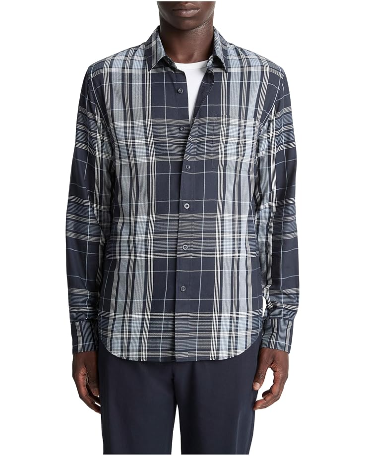 Vince Dunluce Plaid Separate Placket Long Sleeve Shirt - Main View