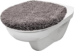 Brandsseller Toilet Lid Cover 38 x 48 cm Cut-Out Made of Soft Microfibre Fabric Toilet Seat Cover for Optimal Comfort and Style Grey