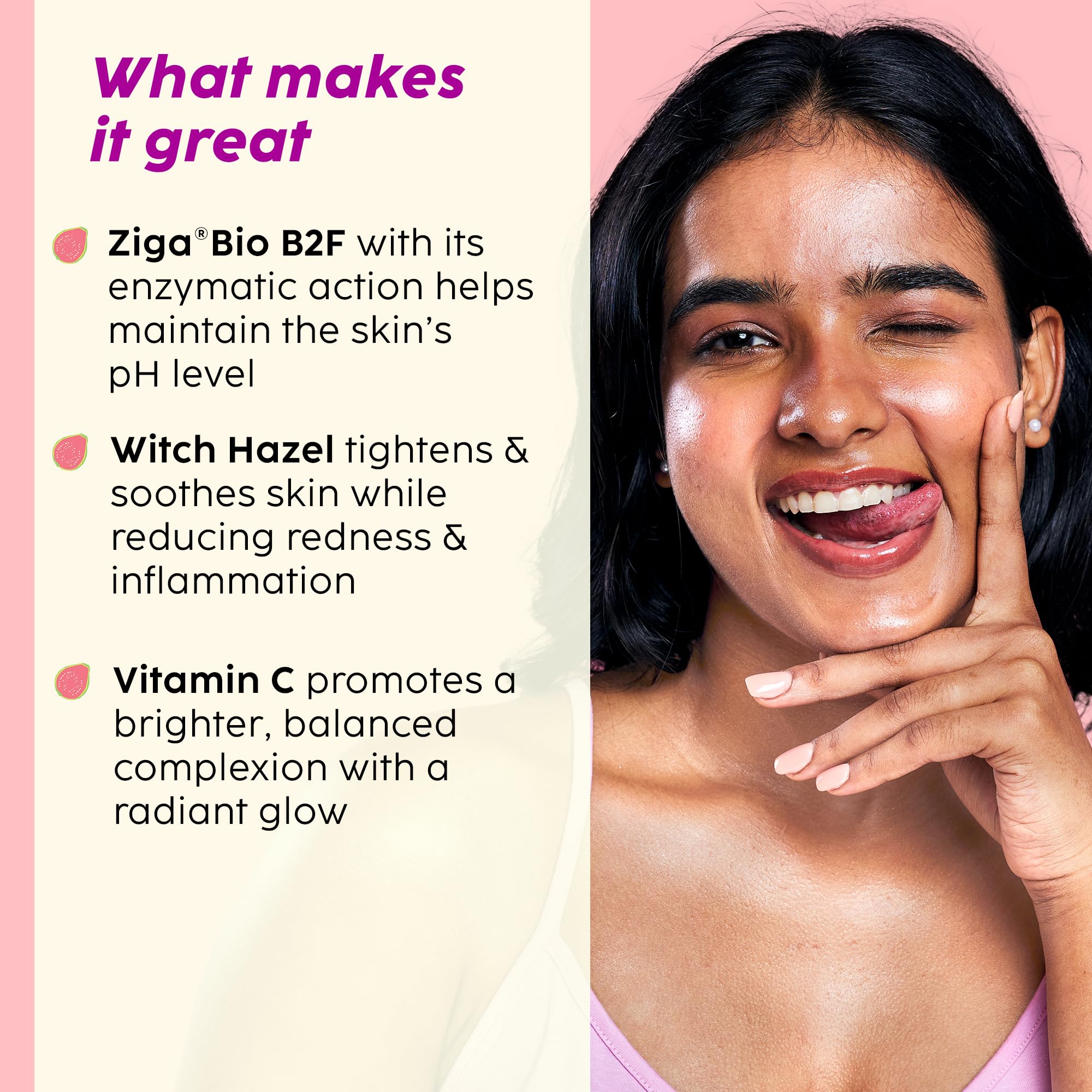 PLIX - THE PLANT FIX Guava & Roses Glow Fat Water Toner Serum | 2-in-1 Toner serum | Fades Blemishes, Tightens & Cleanses Pores | Soothes Redness & Irritated Skin | 150ml - Image 3 thumbnail