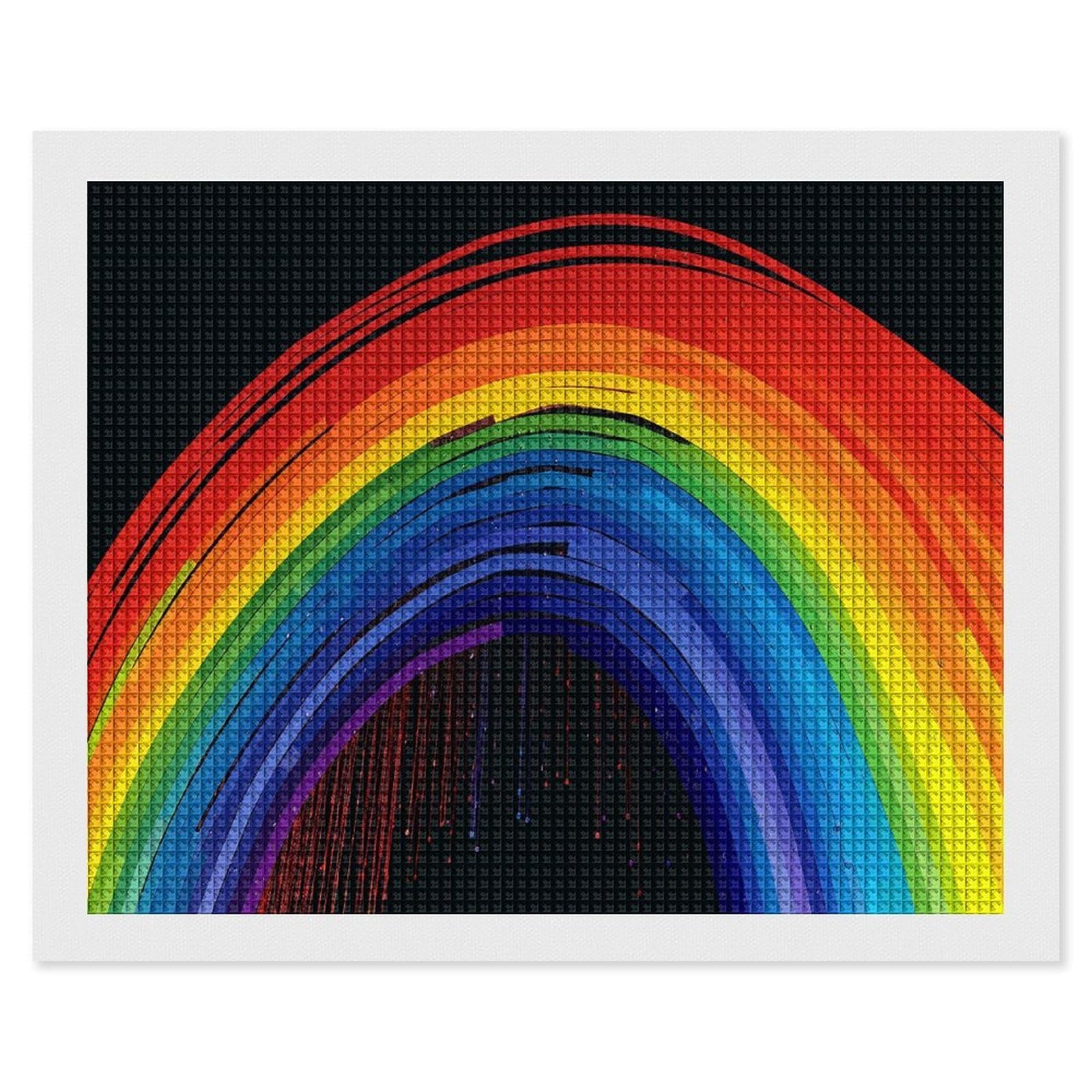 NONHAI Diamond Painting Kits for Adults - DIY Diamond Art Kits for Beginners - Full 5D Paint Drill Diamond Dots Paintings- Rainbow Diamonds Pictures Gem Art and Craft Wall Decor 16"x20"