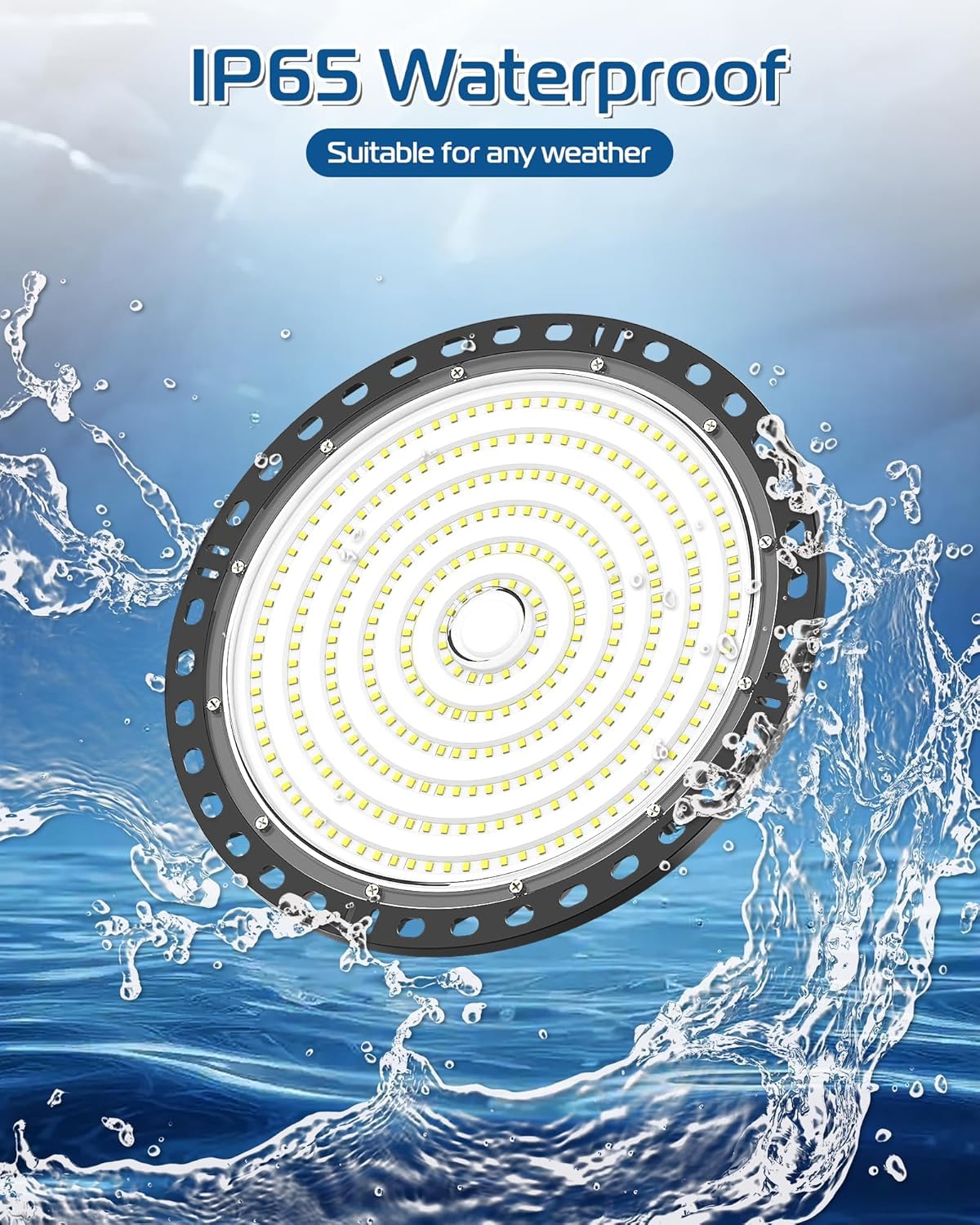 UFO LED Lámpara de Alta Bahía - 2PC 100W 10000LM Focos Led Interior Techo 6500K Blanco Frío, Naves Industriales IP65 Impermeable Campana Iluminación para Garaje Almacen Fábrica Taller