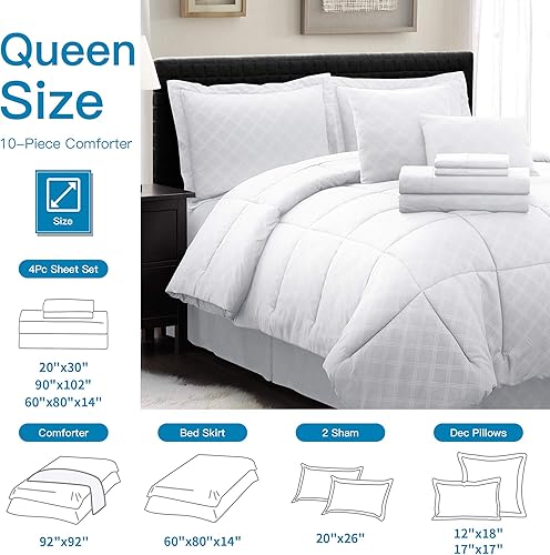 Miniatura 2 de Spirit Linen - Edredón y juego de ropa de cama de 10 piezas, cómodo, reversible, con sábanas