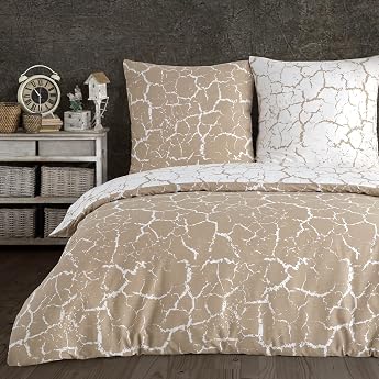 Buymax  Bed Linen 200 x 200 cm 100% Cotton 3-Piece Bed Linen Set Duvet Cover with 2 Pillowcases 80 x 80 cm Oeko-Tex Renforc  Cotton with Zip