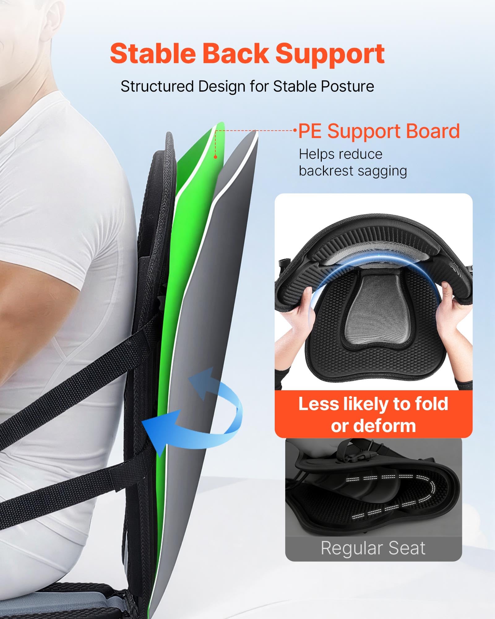 VEVOR 2 x Kajaksitz 53 mm Dicke, Gepolsterter Sitz für Stand-Up-Paddle-Board, Bootssitz mit Rückenlehne & Aufbewahrungstasche & Verstellbaren Gurten für SUP Kanu Angelboot Aufblasbares Kajak