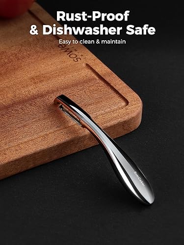 Miniatura 3 de Pelador profesional de verduras, pelador de patatas de acero inoxidable 304 para cocina, hoja ultra afilada, mango ergonómico antideslizante, apto