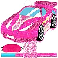 Vista 20 de Piñata plegable de unicornio, suministros para fiesta de cumpleaños, piñata extensible con bate y flecos, decoración de fiesta temática, piñatas