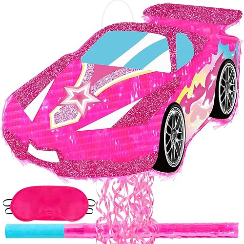 Miniatura 20 de Piñata plegable de unicornio, suministros para fiesta de cumpleaños, piñata extensible con bate y flecos, decoración de fiesta temática, piñatas