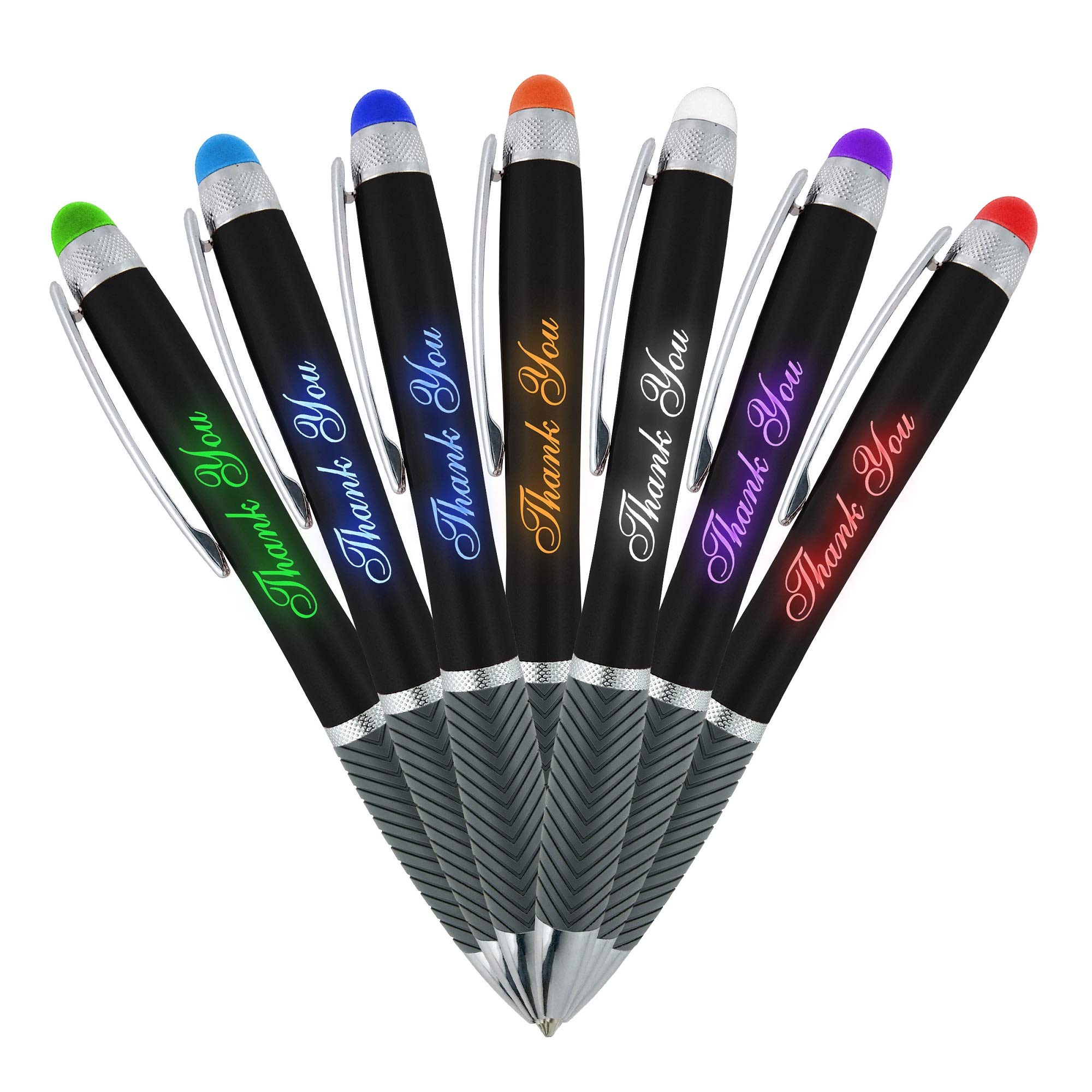 Thank You Pen Bulk Pack Employee Apriciation for Your Boss Coworker Wife Husband Dad Mom Doctor, 3 in1 Stylus+ Ballpoint Pen+LED Light Up Light- Multicolor 24 Pack