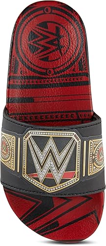 Miniatura 3 de WWE Sandalias con cinturón de campeonato para niños, John Cena, Roman Reigns, Seth Rollins World Wrestling Champion - Sandalias deslizantes con