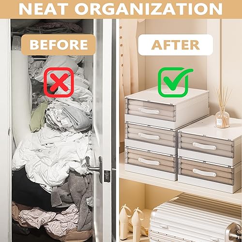 Miniatura 6 de KORETECH Paquete de 2 organizadores de sábanas tamaño King, organizadores de armario de lino, almacenamiento de sábanas de plástico duradero,