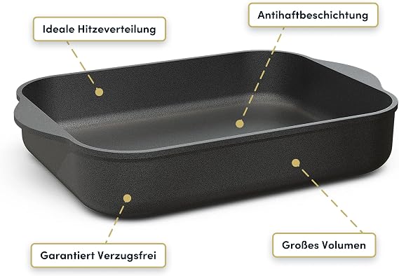 Casserole pan induction casserole pan square round cast aluminium lid glass lid roasting pan edge induction cooker suitable for ovens