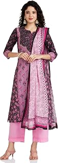 BIBA Women Cotton Straight Kurta Narrow Palazzo Suit Set