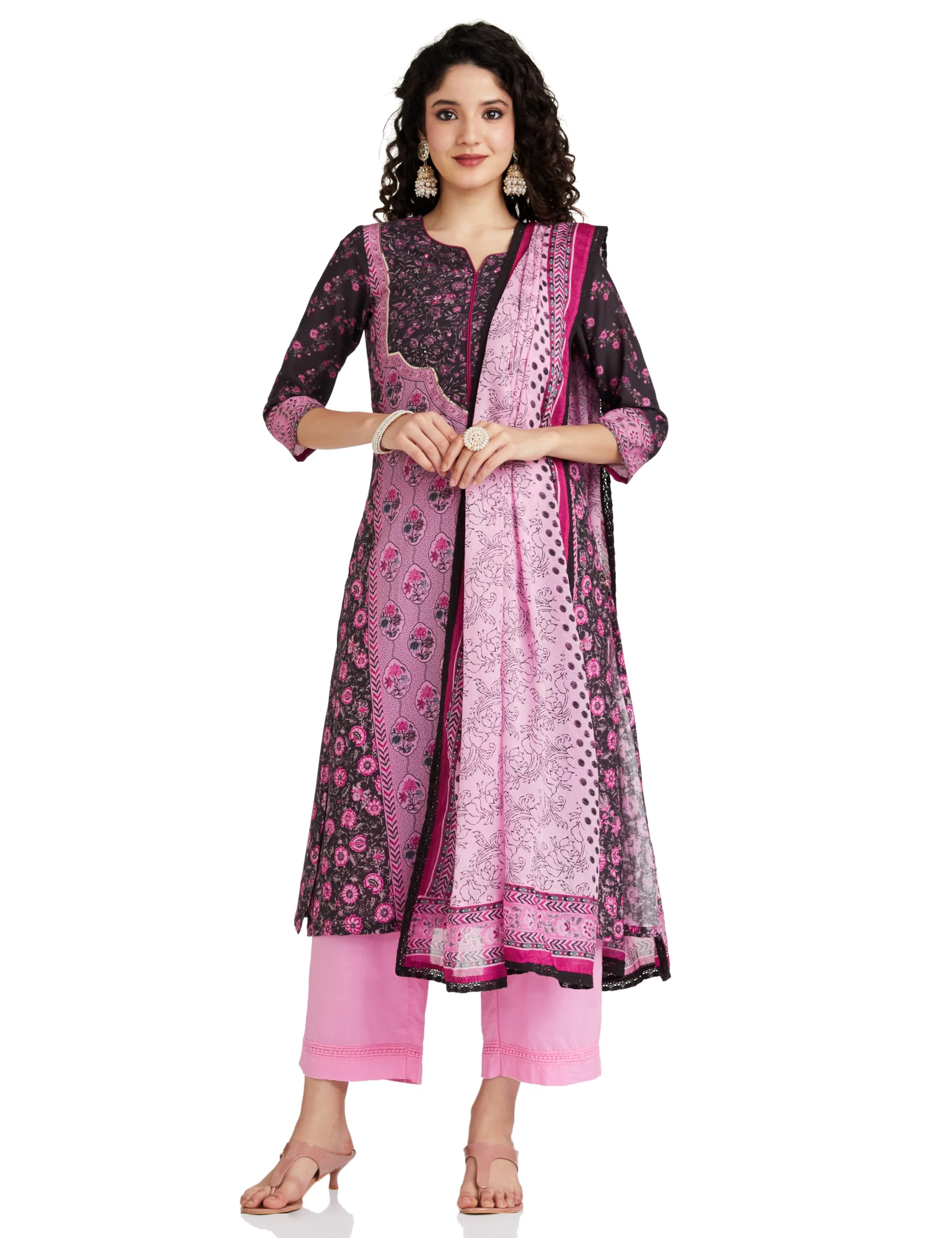 Women Cotton Straight Kurta Narrow Palazzo Suit Set-image-27