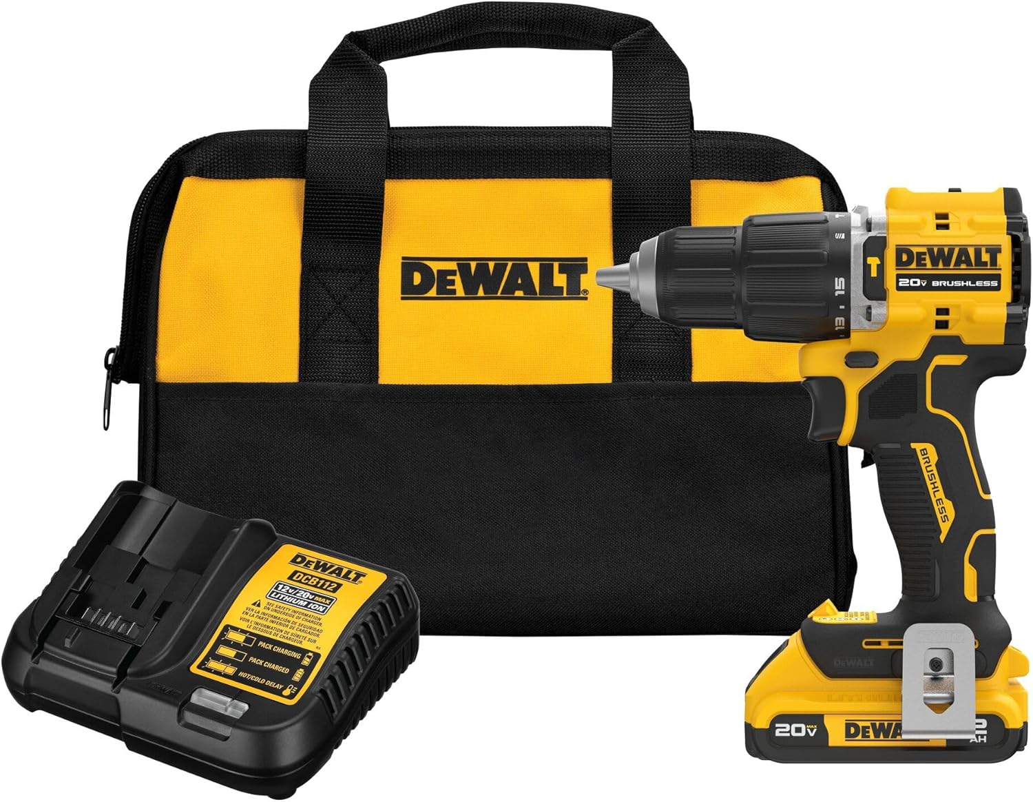 Dewalt DCD799D1 20V MAX ATOMIC COMPACT SERIES Brushless Lithium-Ion 1/2 in. Cordless Hammer Drill Kit (2 Ah)