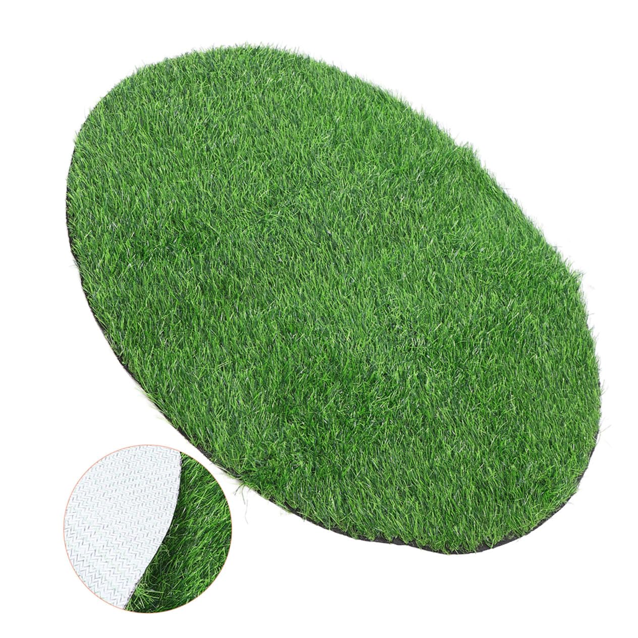 YARNOW Kunstrasen Matte Rund 80cm Durchmesser für Garten Terrasse und Küche als Tischdeko und Schachtabdeckung aus Kunststoff
