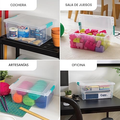 Miniatura 3 de IRIS USA - Contenedores de almacenamiento de plástico de 12 cuartos de galón con tapas, paquete de 4, pequeño contenedor sensorial, almacenamiento