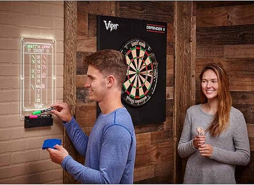 Miniatura 5 de Viper Illumiscore Plus+ See-Through Illuminated Back-Lit Dry Erase Dart Scoreboard, Large (19.50" L x 10.00" W), Black