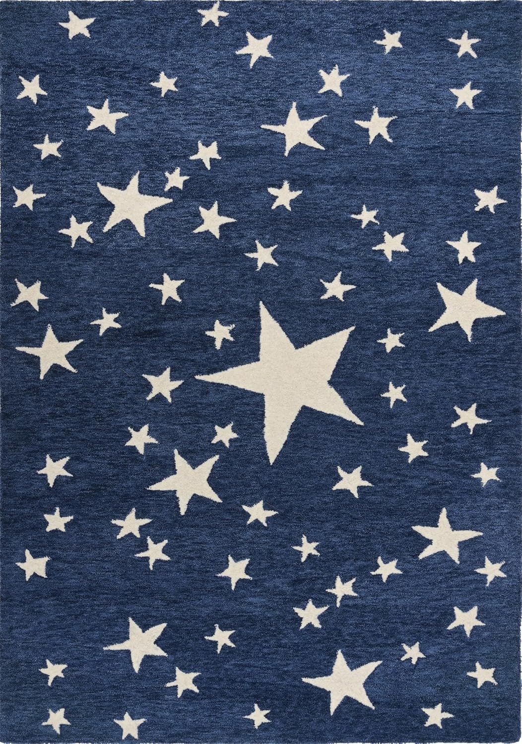 Hand-Tufted Star Wool Area Rug for Kids | Starry Night Design, Soft and Durable and Thick Carpet | Perfect for Living Room, Kids Room, Bedroom & Kitchen (Navy Blue, 3' x 5')