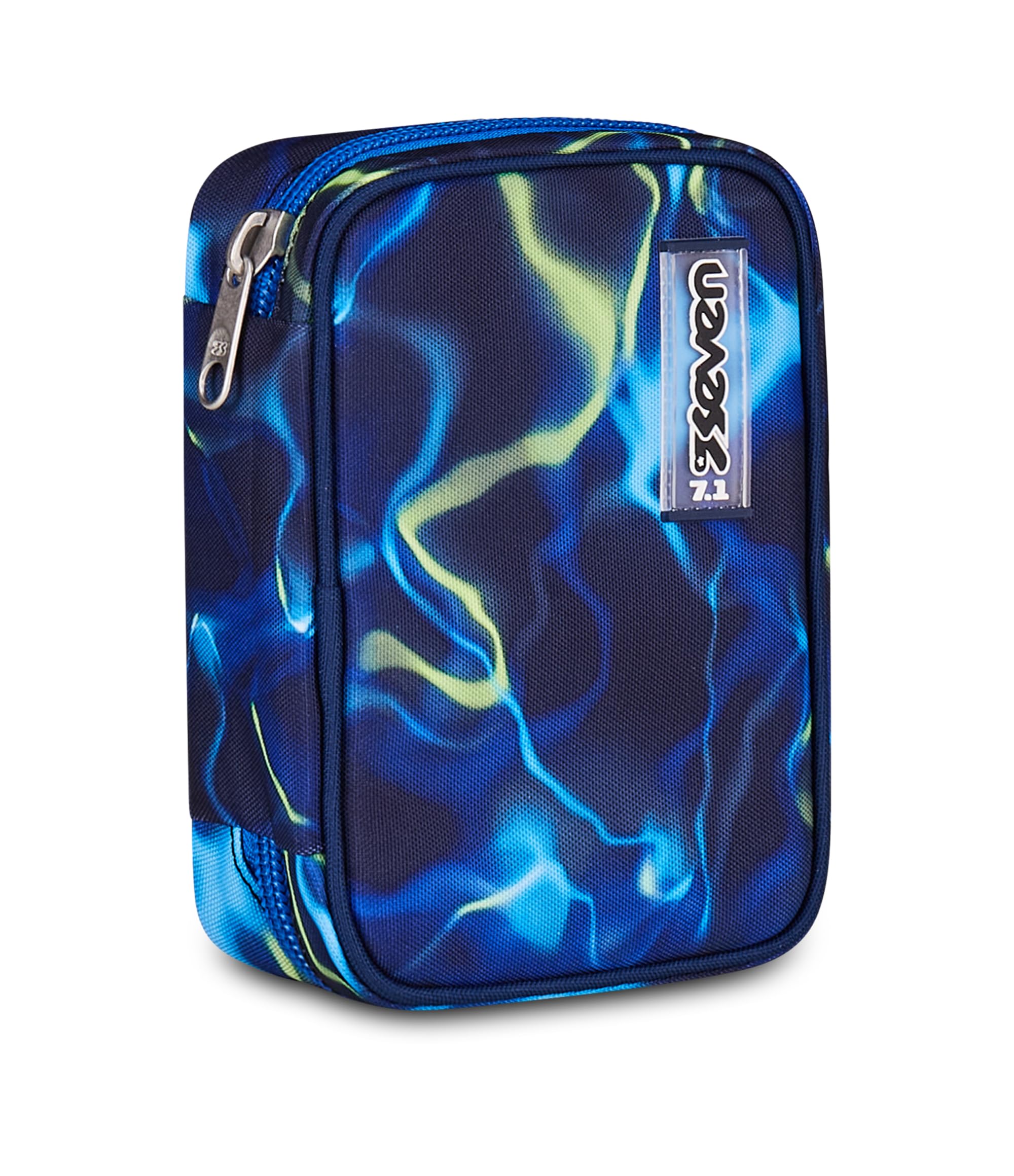 Seven Astuccio Scuola Speed Pad Plus ELECTRICVIBE BOY, Blu, Portapenne attrezzato, 45 pezzi, Planche amovibili, Tasca interna per cancelleria, Accessori Zaino, Scuola elementare e media, Bambino