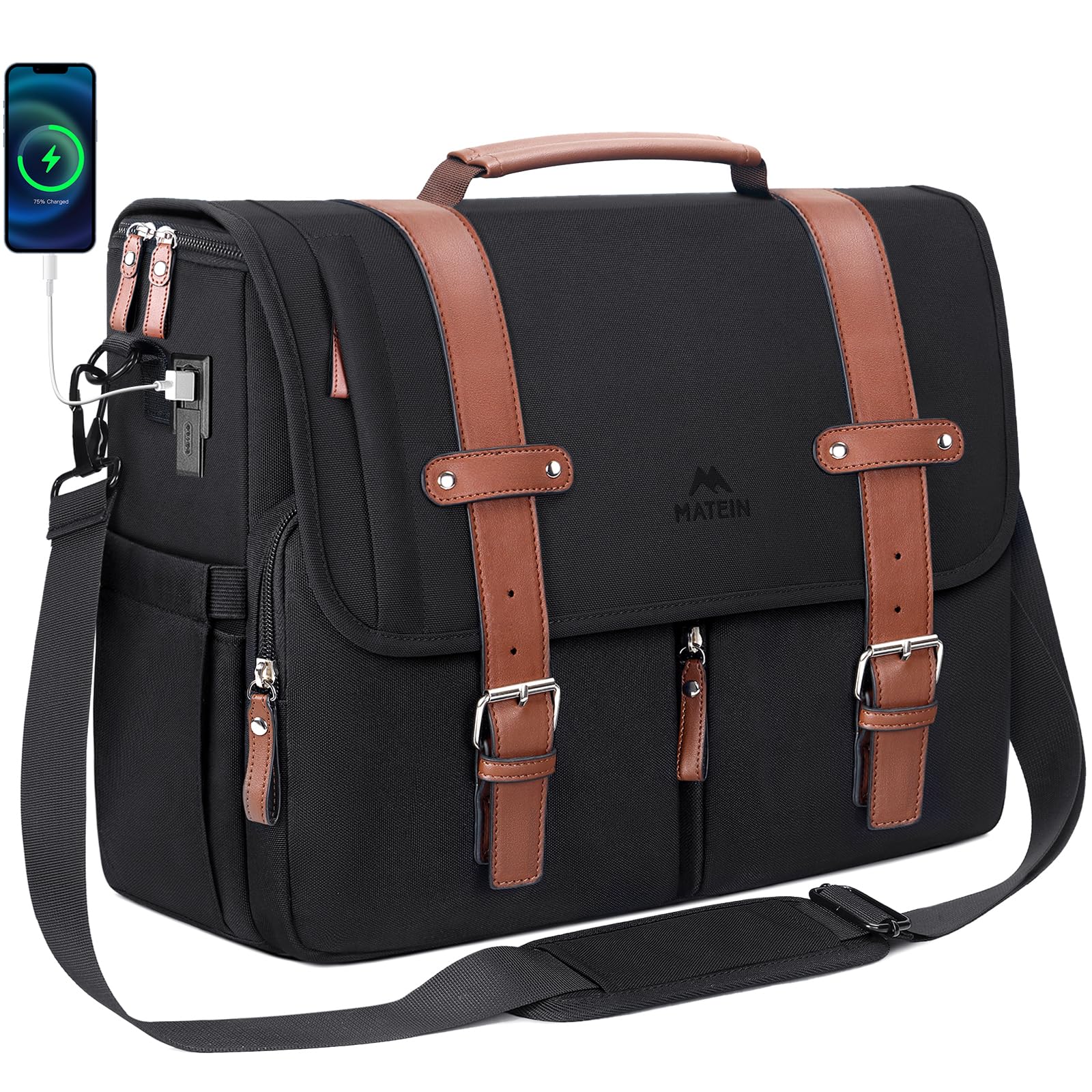 MATEIN Messenger Bag with USB Charging Port