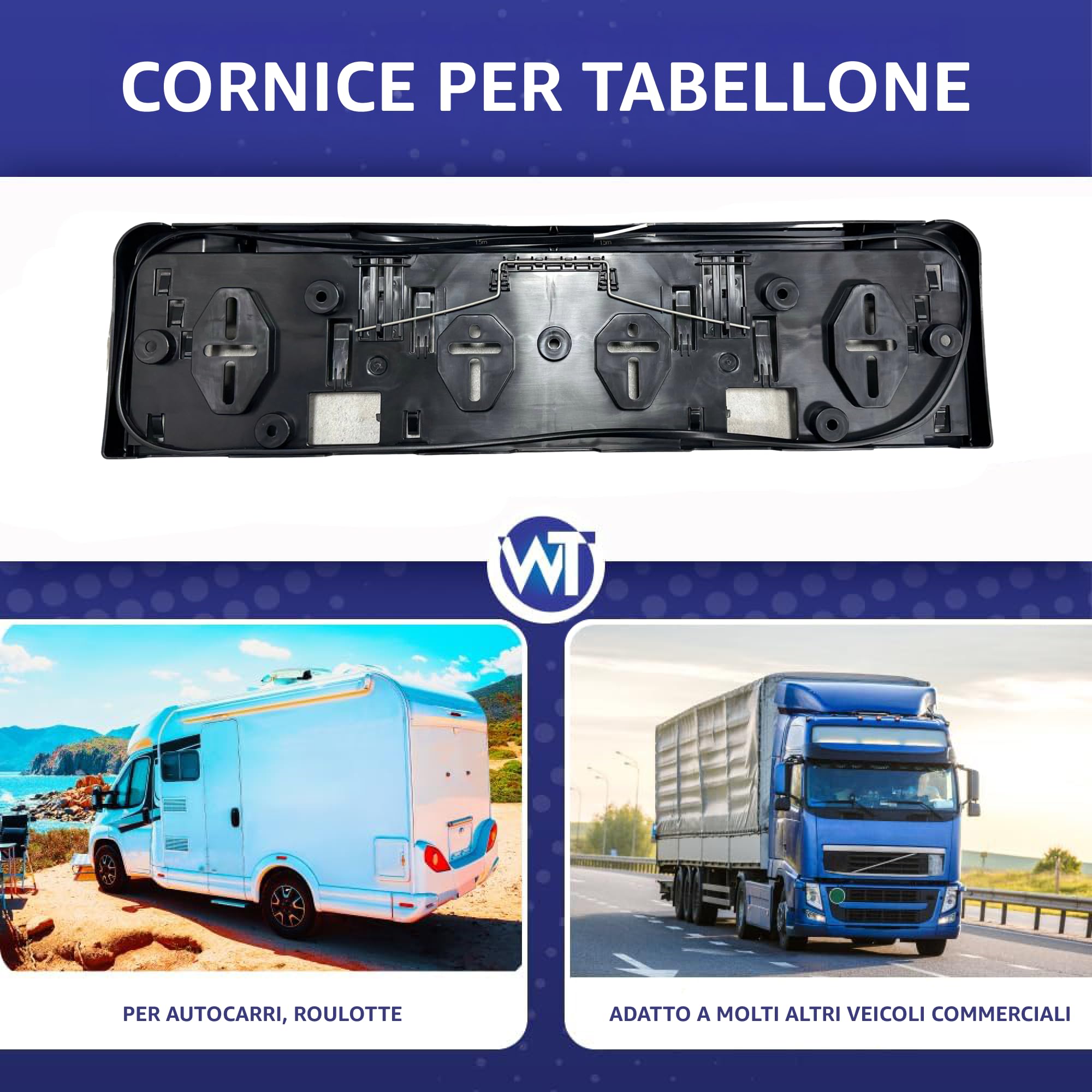 Porta targa con retroilluminazione 12V 24V LED Universale, luce targa per rimorchi, semirimorchi