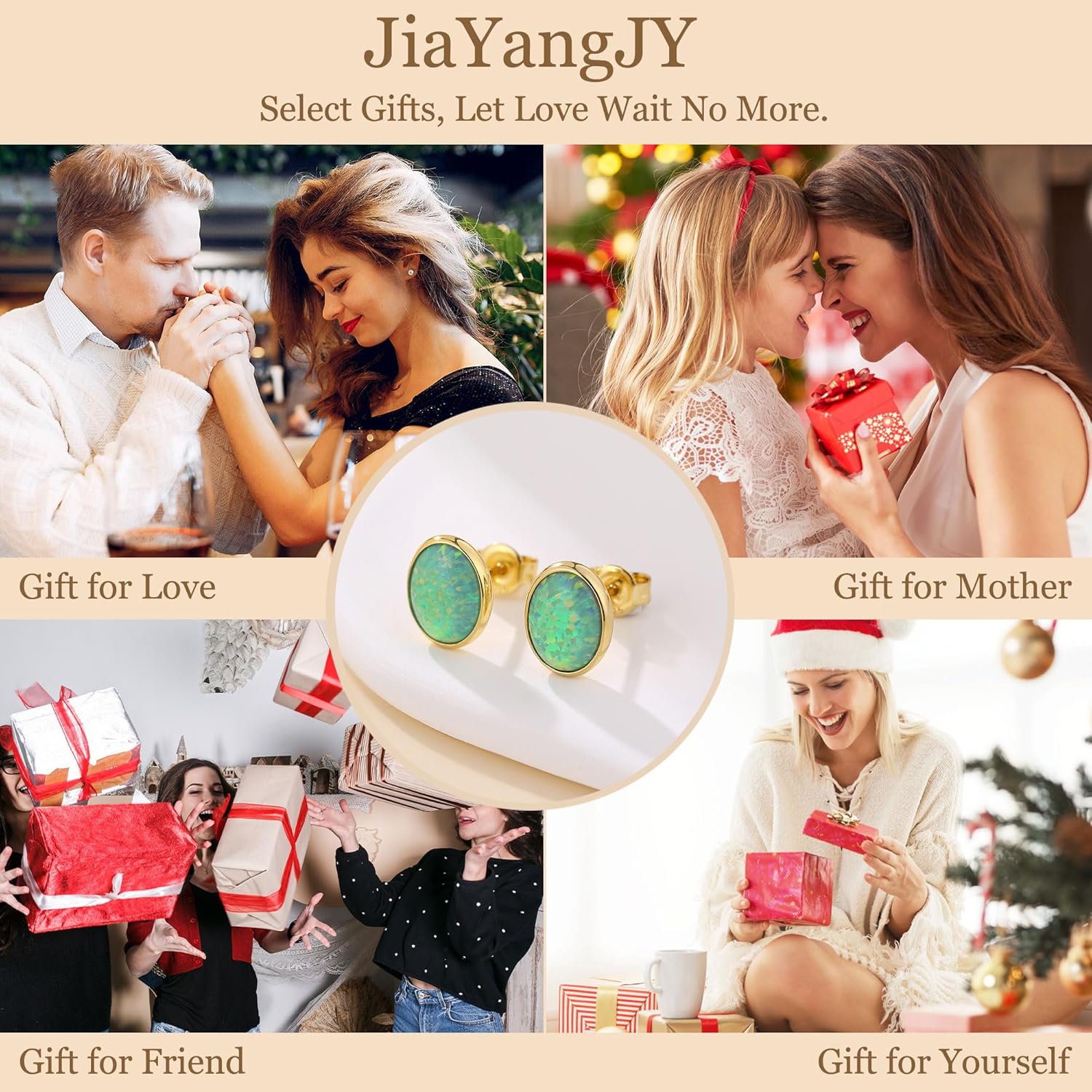 Silver Fire Opal Stud Earrings for Women Sterling Silver Created Green/Blue/Pink/White Opal Stud Earrings