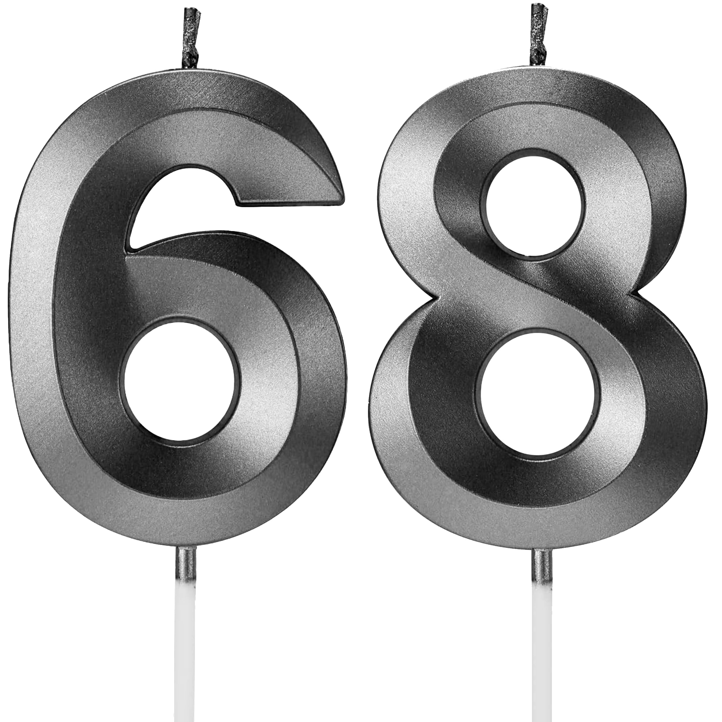 Toyventures Black Birthday Candles Number Candles Age Year For Cakes Happy Birthday 3D Designed Wedding Anniversary Party Cake Topper Decorations