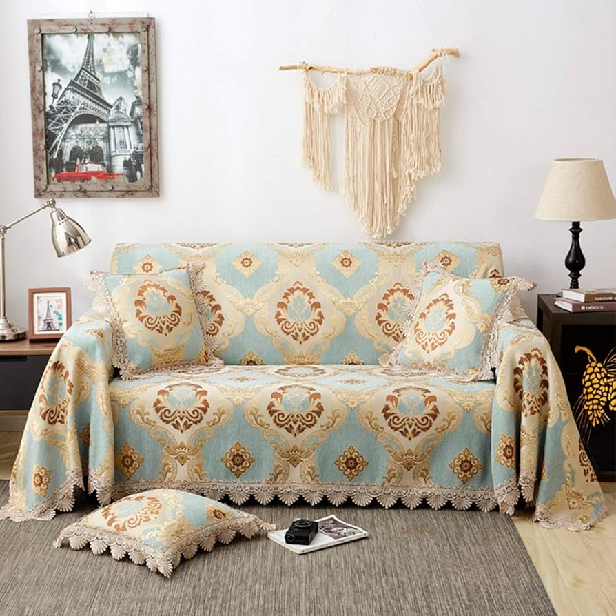 Amazon|ソファカバー マルチカバー 北欧風 花柄 レースの縁取り そ Amazon|ソファカバー マルチカバー 北欧風 花柄 レースの縁取り そ