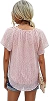 Vista 6 de Mansy - Blusas sueltas de verano con cuello en V y estampado floral para mujer