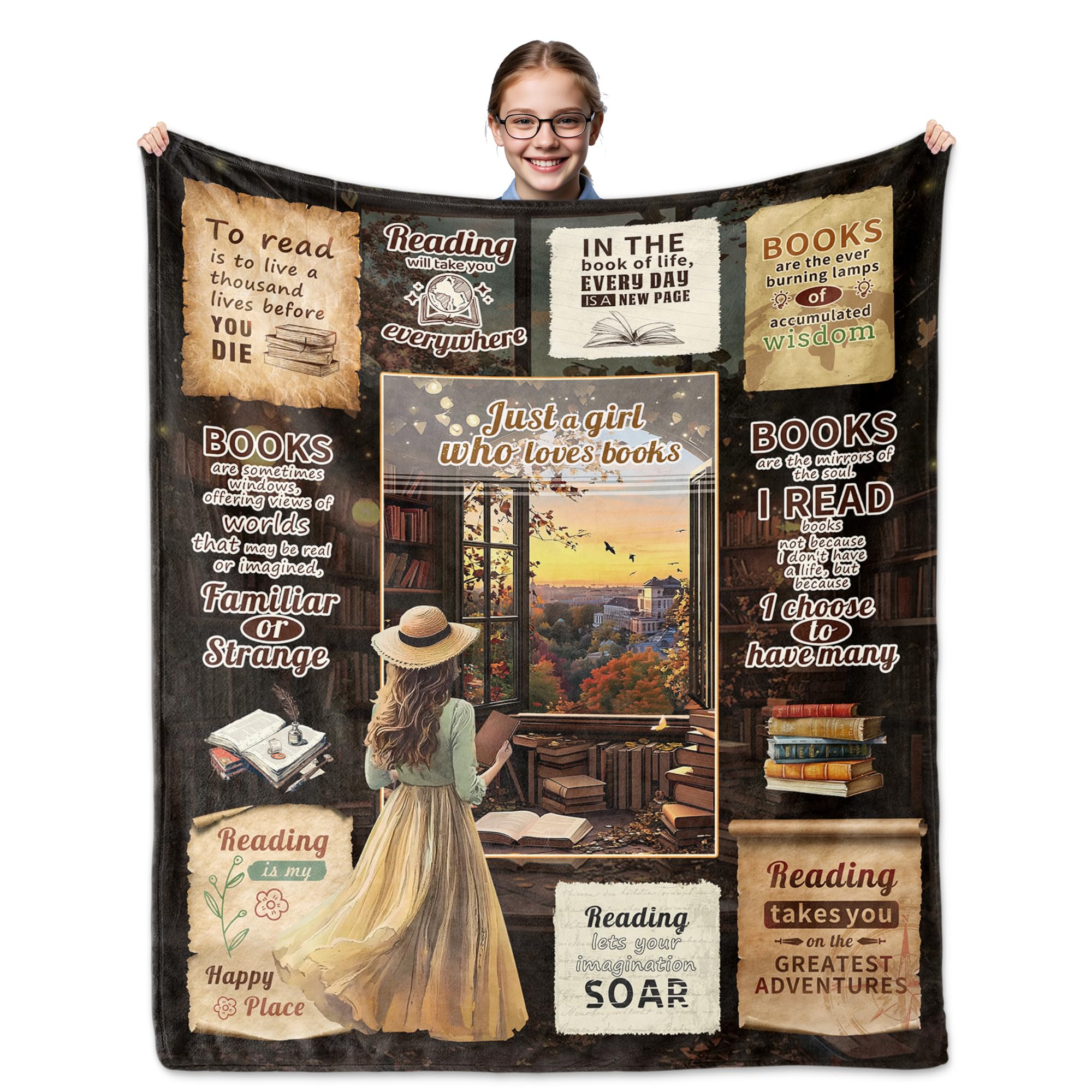 Book Lovers Blanket 60x50 Inches - Ultra Soft Reading Throw For Women, Bookworm Gift - View #11