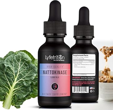 Lyfetrition Nattokinase 5,000 FU/G 118 ml, 4 FL Oz Liquid, 220 Servings, Made in USA, Quick Absorption, Potent Ingredients, Non-GMO