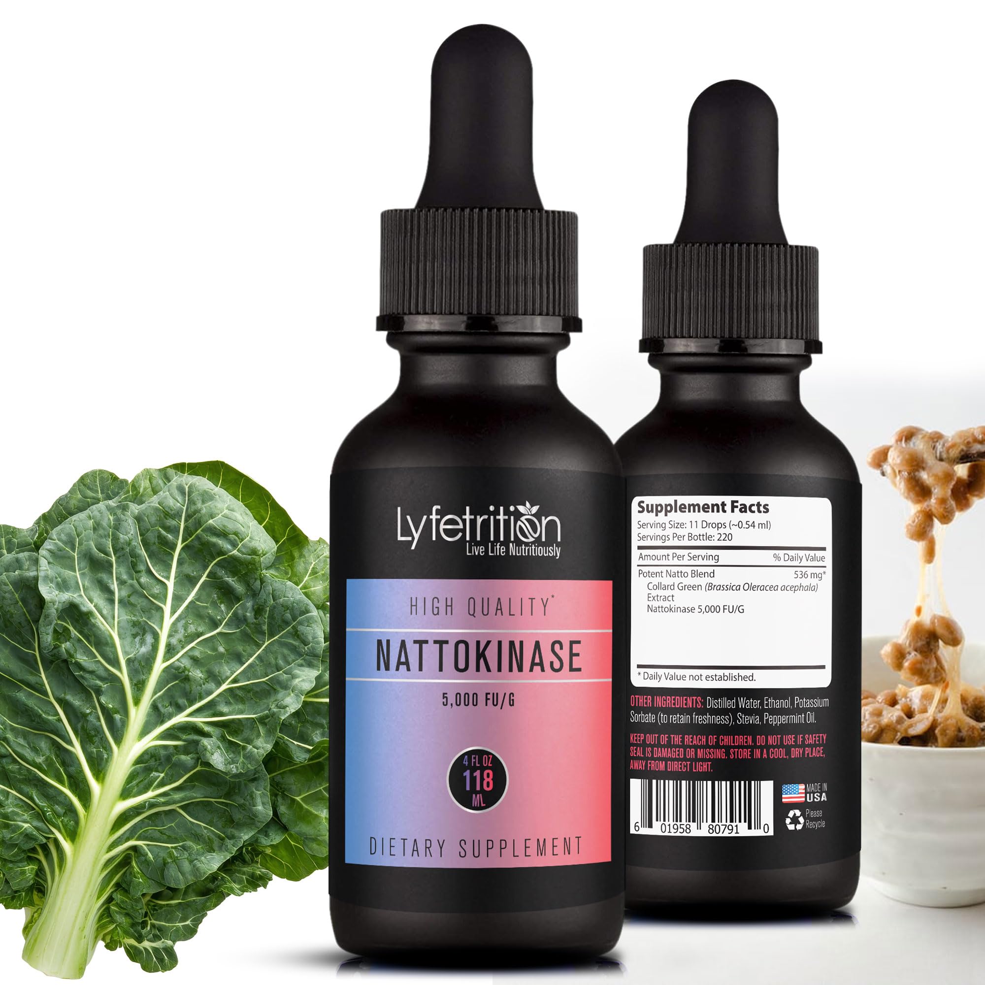 High quality！ Amazon.com: Lyfetrition Nattokinase 5,000 FU/G 118 ml, 4 FL Oz