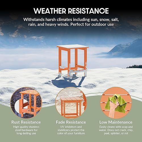 Vista 276 de WestinTrends Dylan Adirondack - Mesa auxiliar redonda para exteriores, color negro